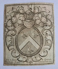 EX LIBRIS ARMORIE DE DOYEN (1693-1767)). NOTAIRE ET BIBLIOPHILE / ILE DE FRANCE.