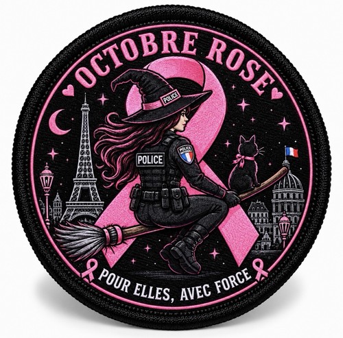 écusson octobre rose police - octobre,