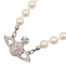Collier pendentif Vivienne Westwood laiton perle artificielle blanc NEUF femme