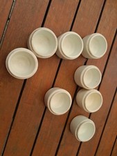 lot 8 anciens pots  a crème  faïence blanche pharmacie sans couvercle 30 ml 