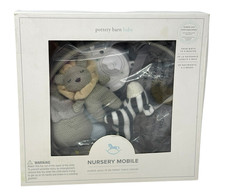 POTTERY BARN KIDS Knit Animal Nursery Mobile VIDEO Musical Zoo Jungle LKNU