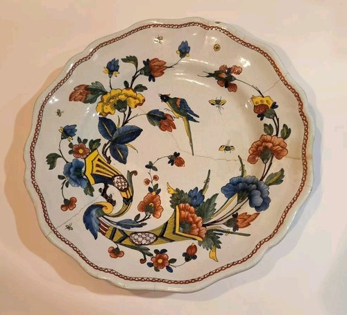 Assiette plat faïence - faïence, vieux