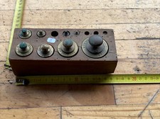 (No. 8 Tools Series Not Complete 8 Weights Brass Antique Roberval Scale.