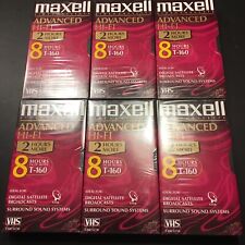 Lot 6 Maxell T-160 VHS Video Cassette Tapes Advanced HI-FI 8 Hrs New Sealed NOS