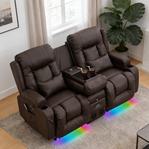 Power leather recliner theater - power,