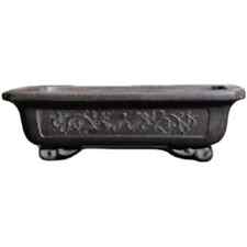 Ceramic Purple Sand Rectangle Bonsai Pot Tradition Chinese Pattern Decoration