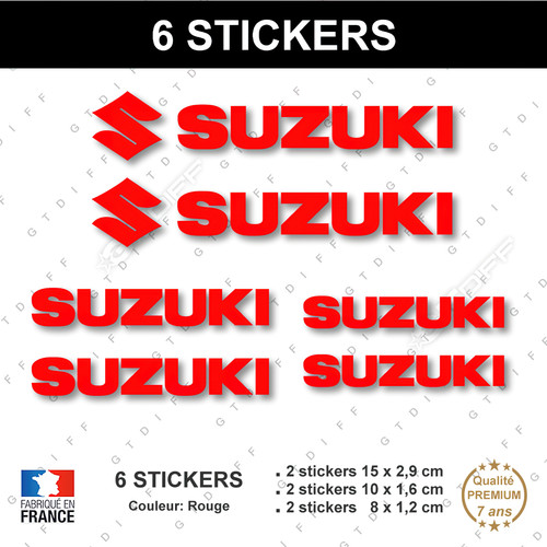 Stickers suzuki rouge - rouge, 6