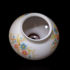 N23.537 Globe Opaline Glass Chandelier Ceiling Light Lighting Vintage 1950s Flower Design