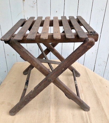 Tabouret pliant ancien bois - tabouret,