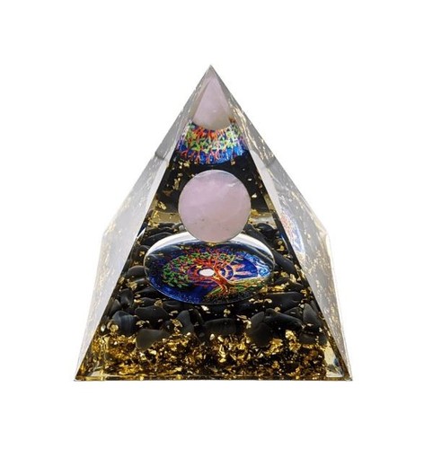 Pyramide quartz rose orgonite - quartz,