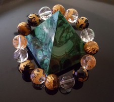 Hand carved onyx gold tiger eye power stone Chrome G-dragon Hearts bead bracelet