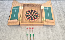 The King of Arms Miniature Target 6 Darts Wood Wall Vintage Complete Rare