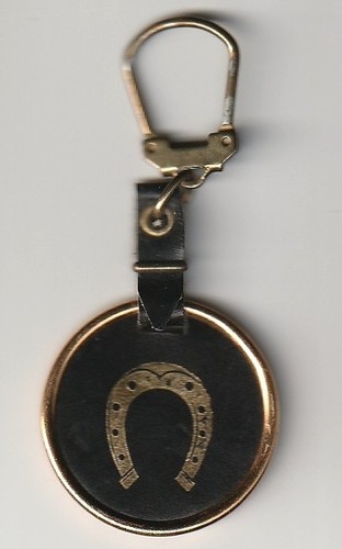 Porte clé fer cheval cuir - fer,