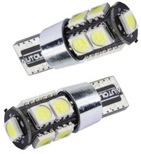 2 AMPOULES LED BLANC AUTOLED T10 9 LEDs SMD W5W ANTI ERREUR CANBUS EFFET XENON
