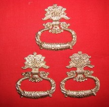 Antique Bronze Handle x 3 -