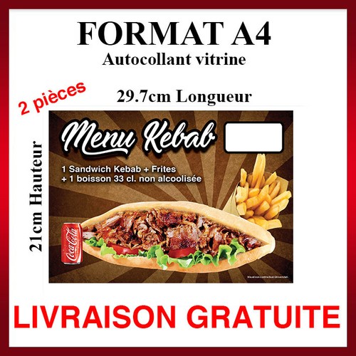 Restaurant menu kebab - menu, adhésif