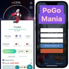 Yveltal (NON shiny)?LVL@15?Go Pass: May 2025 reward?mini PTC 80k?