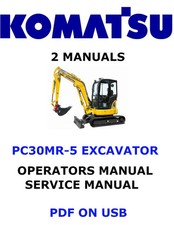 Komatsu PC30MR-5 Hydraulic Excavator Service Shop Operators Owner's Manual PDF