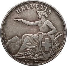 Helvétie assise 1 franc suisse 1851 - première série grève du renouveau
