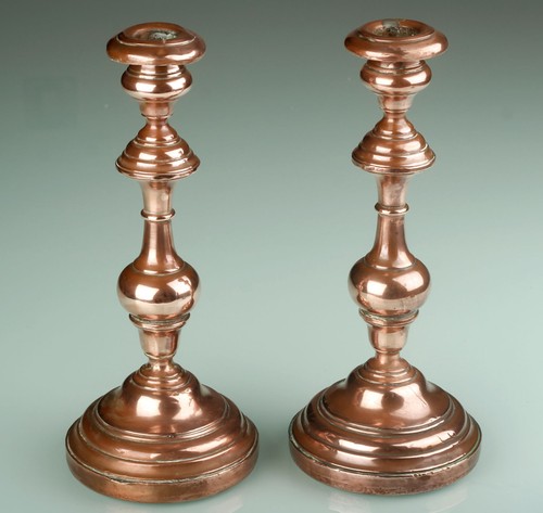 Paire bougeoirs cuivre - paire,