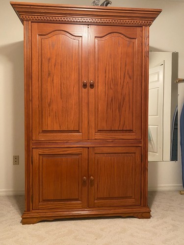 Solid all wood oak - , armoire
