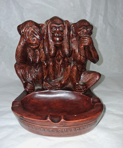 Cendrier singes sagesse - singes,