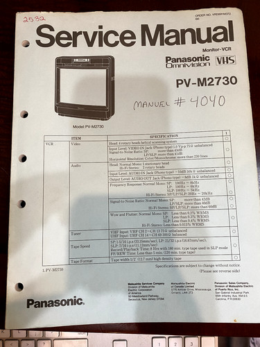 Panasonic m2730 pvm2730 - panasonic,