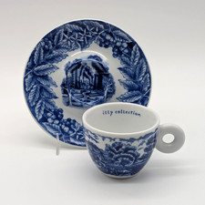 Illy Collection 2005 Rufus Willis Rosenthal Espresso Cup & Saucer Blue & White