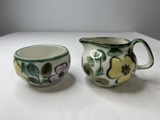 Boch Belgium IN THE MOOD Cream & Sugar Hand Painted Ceramic