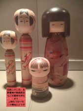 Traditional  Kokeshi dolls, 4 pieces by Usaburo, Ryozo Tsujita＆ Jiro Hiraga