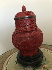 POTICHE VASE POT  BRONZE LAQUE CINABRE PEKIN CHINE CHINOIS ASIATIQUE JAPONAIS