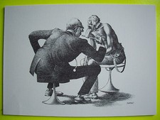 SÉRIGRAPHIE " HUMOUR NOIR , HOMMES EN BLANC "  Claude SERRE/ médecin, psy , kiné