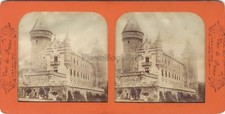 Château Bourbon Brunet Vichy France Photo Stereo Diorama Fabric Vintage Albumin