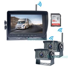 2x Digital Sans fil HD 1080P Caméra de recul +7" 4CH SD DVR Split Moniteur Ecran