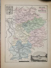 Carte ancienne XIXe - Seine et