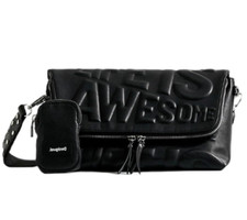 Sac Desigual Pompéi Venise 25 x 17 x 12 cm femme noir logo relief offre
