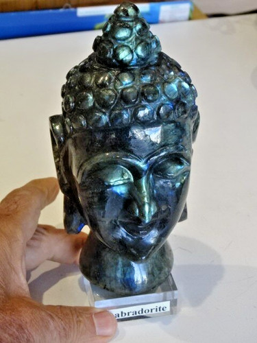 Tete bouddha labradorite - de, en