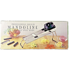 VTG 2001 de Buyer Williams Sonoma French Mandoline Slicer Complete Set w/OG Box