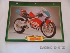 CARTE FICHE MOTO 1991 APRILIA