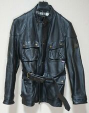 MINT | $1795 BELSTAFF 46 S BLOUSON MOTO UTILITY LEATHER JACKET GOLD LABEL ITALY