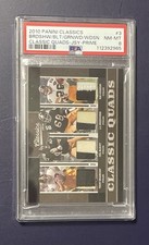 2010 Classic Quads Steelers Bradshaw/Blount/Greenwood/Woodson 6/15 PSA 8