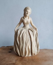 Women's Plaster Sculpture Signed Pugi Frères Italy
