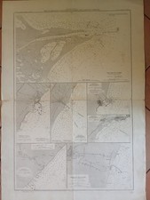 OLD NAVAL MAP-1923. PORTS AND ANCHORAGES ON THE COAST OF SPAIN-VALENCIA...