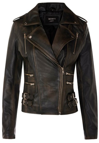 Femmes cuir veste motard - cuir,