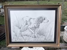Grand dessin original chien de