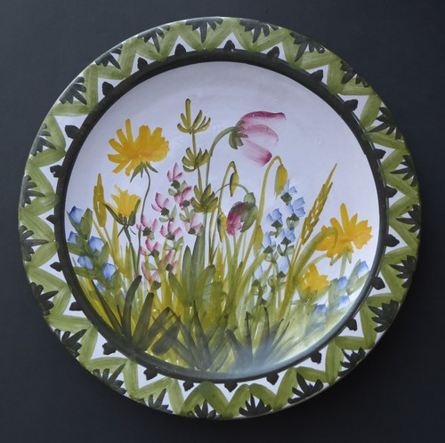 Assiette céramique signée - assiette, en