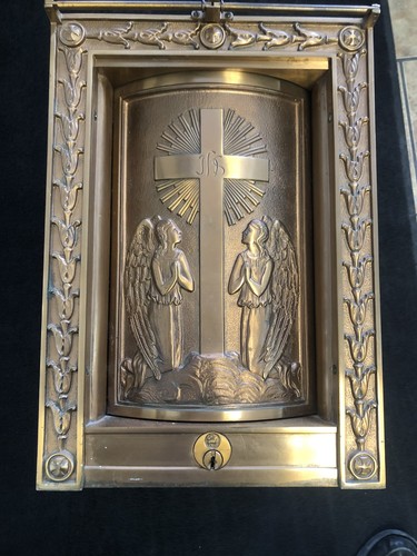 Catholic church bronze angel - catholic,