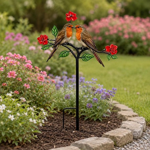 Piquet jardin rouge gorge - piquet, rouge-gorge