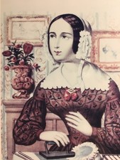 la repasseuse the buhlevin Print Colour Etching Female Maid Laundry Ironing Art