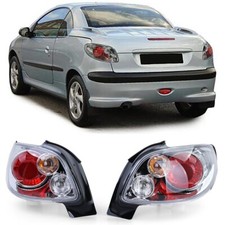 2 FEUX ARRIERE CHROME POUR PEUGEOT 206 CC DE 08/1998 A 07/2006